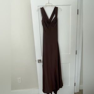 Calvin Klein dark brown evening gown